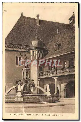 Ansichtskarte AK Colmar Fontaine Schwendi et ancienne Douane