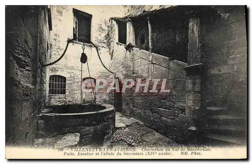 Cartes postales Villeneuve les Avignon Chartreuse du Val de Benediction Puits Escalier et cellule du Sacristain