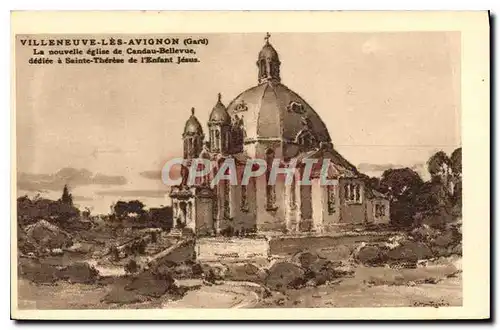 Cartes postales Villeneuve les Avignon (Gard) La nouvelle eglise de Candau Bellevue