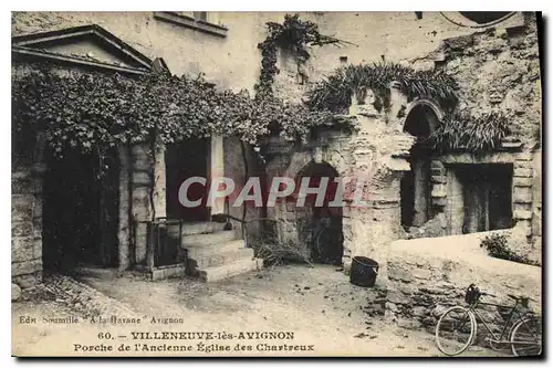 Cartes postales Villeneuve les Avignon Porche de l'Ancienne Eglise des Chartreux Velo Cycle