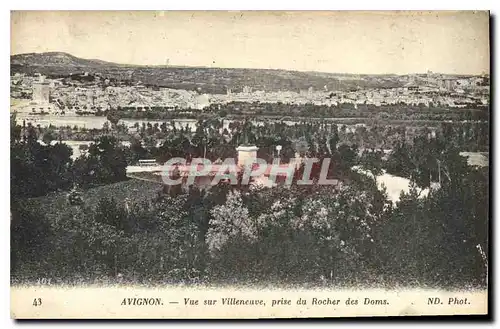 Cartes postales Avignon Vue sur Villeneuve prise du Rocher des Doms
