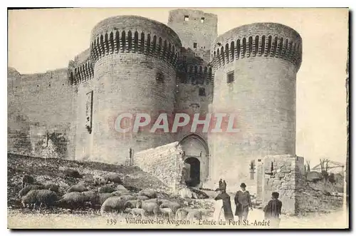 Cartes postales Villeneuve les Avignon Entree du Fort St Andre Berger Moutons