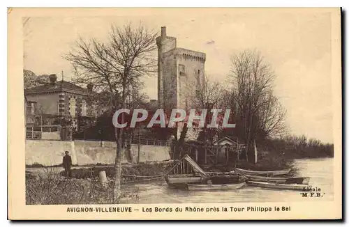 Cartes postales Villeneuve les Avignon Les Bords du Rhone pres la Tour Philippe le Bel