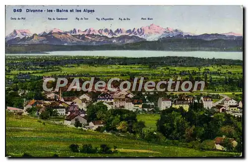 Cartes postales Divonne les Bains et les Alpes
