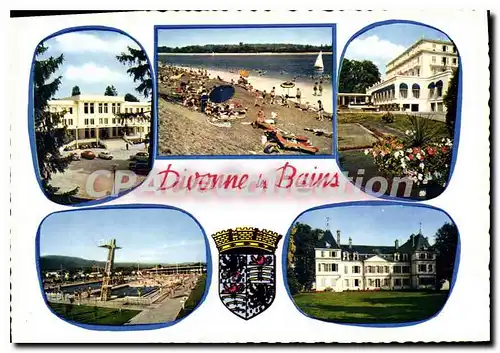 Cartes postales Divonne les Bains les Thermes la Plage et le Lac le casino la Piscine Navarina Archte le Chateau