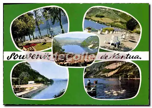 Ansichtskarte AK Nantua Ain la Plage vue generale Avenue du Lac Monument aux Deportes de l'Ain le Lac et les Cygn