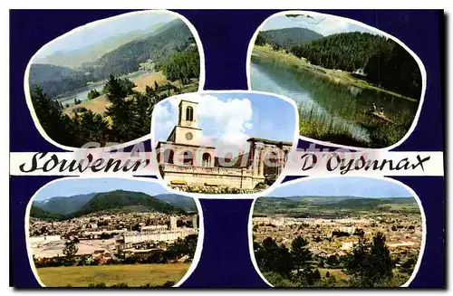 Cartes postales Oyonnax Ain le Lac Genin et vue generale au Centre l'eglise et la Porte Monumentale