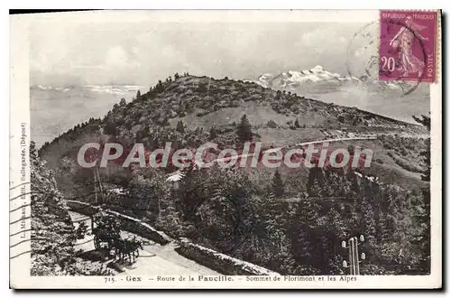 Ansichtskarte AK Gex Route de la Faucille Sommet de Florimont et les Alpes