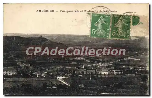 Cartes postales Amberieu vue generale et Plaine de Saint Denis