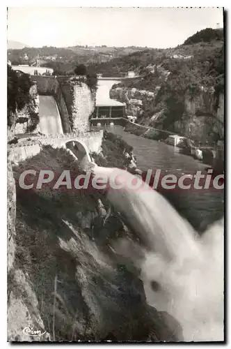 Ansichtskarte AK Barrage de Genissiat Ain vue d'ensemble Canal evacuateur et Doncine