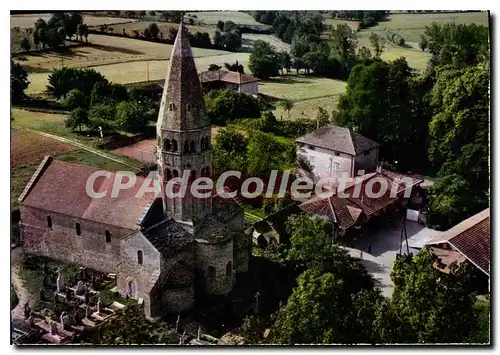 Cartes postales Bage le Chatel Ain vue aerienne Eglise de St Andre de Bage magnifique edifice roman du XII S cla
