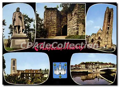 Cartes postales Souvenir de Chateau Thierry Aisne Statue de Jean de la Fontaine la Porte Saint Jean l'Eglise Sai