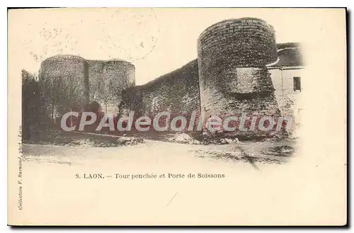 Cartes postales Laon Tours Penchee et Porte de Soissons