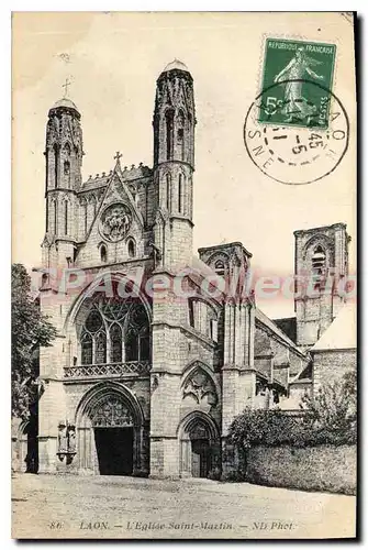 Ansichtskarte AK Laon l'Eglise Saint Martin