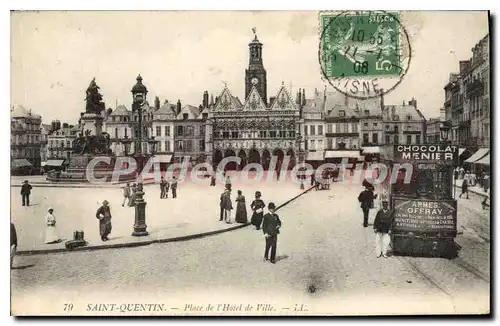 Cartes postales Saint Quentin Place de l'Hotel de Ville