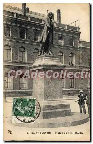 Ansichtskarte AK Saint Quentin Statue de Henri Martin