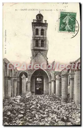 Cartes postales Saint Quentin apres Guerre le Beffroi