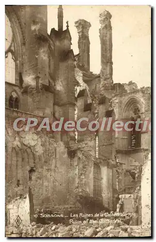 Ansichtskarte AK Soissons les Ruines de la Cathedrale 1919