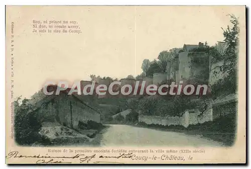 Cartes postales Coucy le Chateau Ruines de la premiere enceinte fortifiee entourant la Ville meme XIII siecle