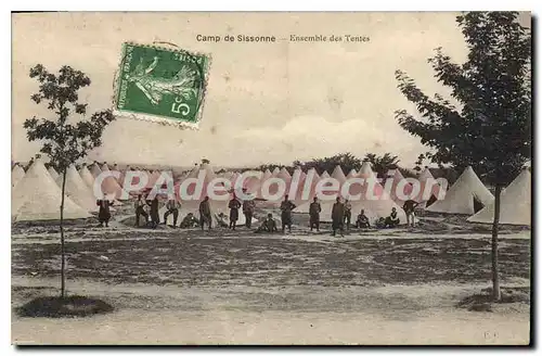 Cartes postales Camp de Sissonne Ensemble des Tentes