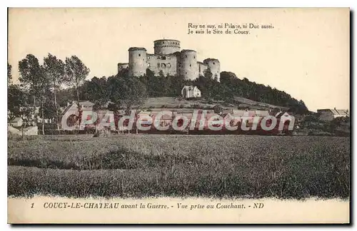 Cartes postales Coucy le Chateau avant la Guerre vue prise au Couchant