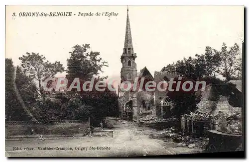 Cartes postales Origny Ste Benoite Facade de l'Eglise