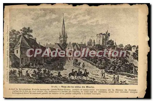 Cartes postales Vue de la ville de Marle avant la Revolution entree escarpee porte Notre Dame