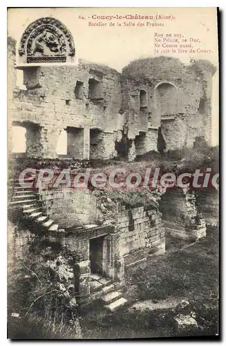 Cartes postales Coucy le Chateau Aisne Escalier de la Salle des Preuses