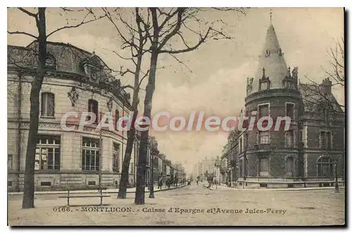 Cartes postales Montlucon Caisse d'Epargne et Avenue Jules Ferry