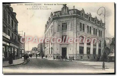 Ansichtskarte AK Montlucon Boulevard de Courlais l'Hotel des Postes et la Chambre de Commerce