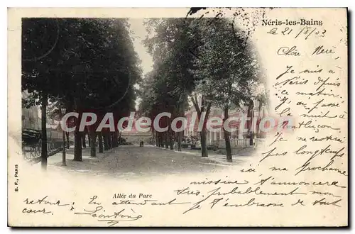 Cartes postales Neris les Bains Allier Allee du Parc