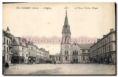 Cartes postales Cusset Allier l'Eglise et Place Victor Hugo