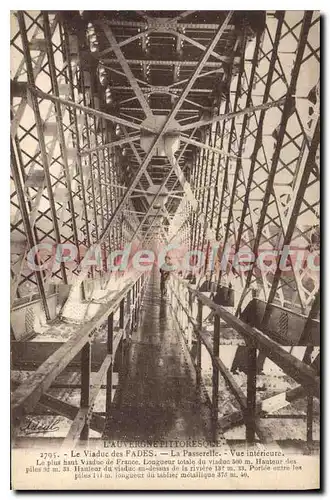 Cartes postales l'Auvergne pittoresque Le Viaduc des Fades La Passerelle Vue Interieure