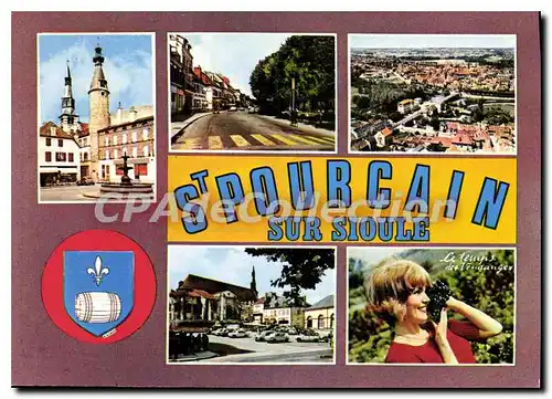 Cartes postales St Pourcain sur Sioule Allier Clocher et beffroi Les Cours Vue generale l'Eglise