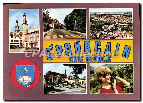 Cartes postales St Pourcain sur Sioule Allier Clocher beffroi Les Cours Vue generale l'Eglise Les vendauges