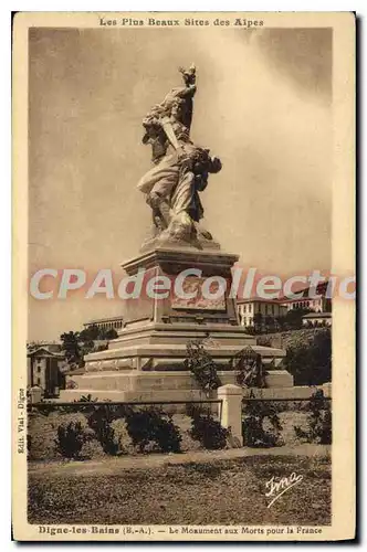 Cartes postales Les Plus Beaux Sites des Alpes Digue les Bains B A Le monument aux Morts pour la France