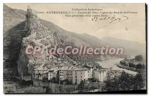 Cartes postales Collection Artistique Entrevaux B A Vallee du Var Ligne du Sud de la France Vue generale et le v