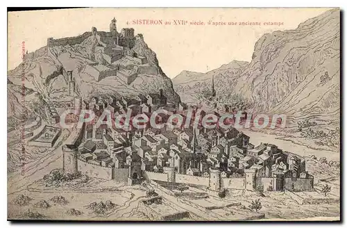 Cartes postales Sisteron d'apres une ansienne estampe