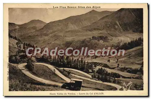 Cartes postales Haute Vallee du Verdon Lacets du Col d'Allos