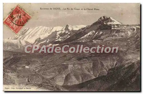 Cartes postales Environs de Digne Le Pic de Couar et le Cheval Blanc