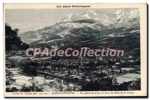 Ansichtskarte AK Les Alpes Pittoresque Vallee de l'Ubaye Barcelonnette Vue generale prise en hiver du Bois de la