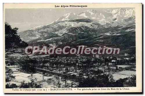 Cartes postales Les Alpes Pittoresque Vallee de l'Ubaye Barcelonnette Vue generale prise en hiver du Bois de la