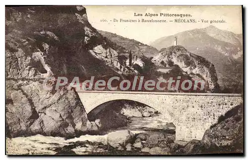 Cartes postales Les Alpes Pittoresque de Prunieres a Barcelonnette Meolans Vue generale