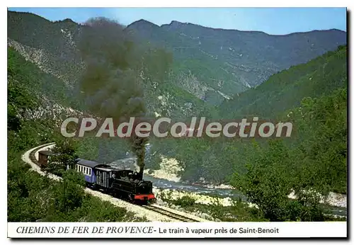 Cartes postales Chemins de Provence Le Train a vapeur pres de Saint Benoit