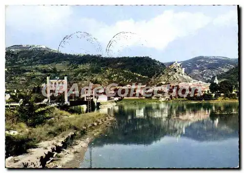 Cartes postales Haute Provence Volonne B Alp vue pittoresque sur Volonne et son pont suspendu qui enjambe la Dur