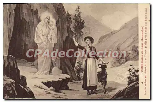 Ansichtskarte AK Notre Dame du Laus Hautes Alpes  Benoite refuse sa chevre a la Ste Vierge qu'elle prend une bell