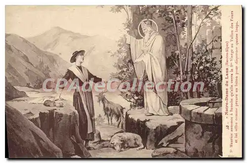 Cartes postales Notre Dame du Laus Hautes Alpes St Murice annonce a Benoite qu'elle verra la Ste Vierge au Vallo