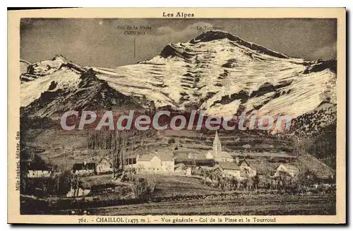 Cartes postales Les Alpes Chaillol vue generale Col de la Pisse et le Tourroud