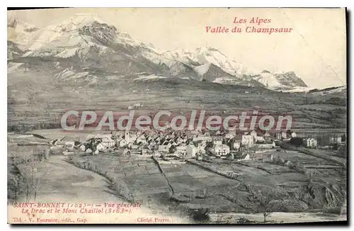 Ansichtskarte AK Les Alpes Vallee du Champsaur Saint Bonnet vue generale Le Drac et le Mont Chaillot