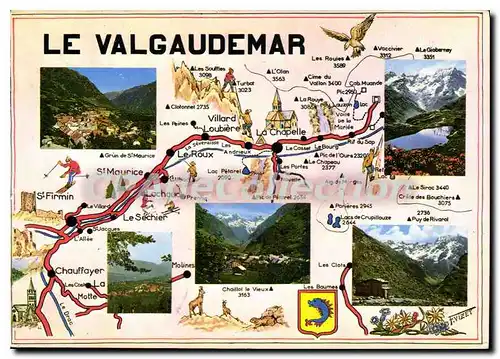 Ansichtskarte AK Les Hautes Alpes Le Valgaudemar Carte Touristique